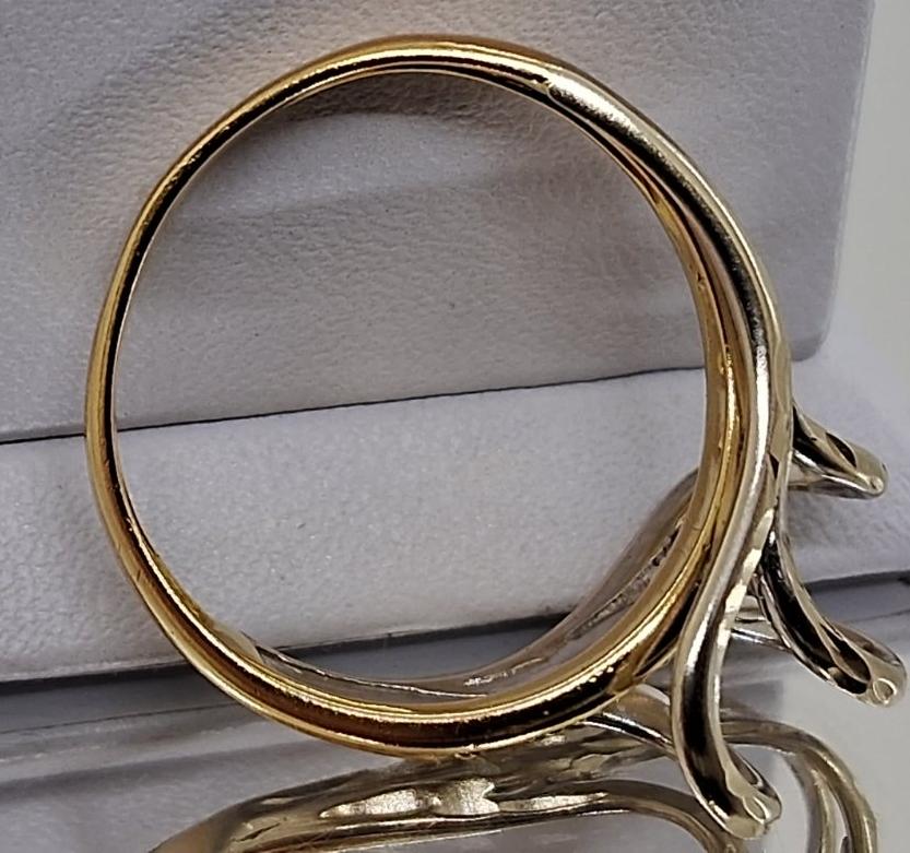 Кольцо из желтого и белого золота с цирконием (33010732) 2