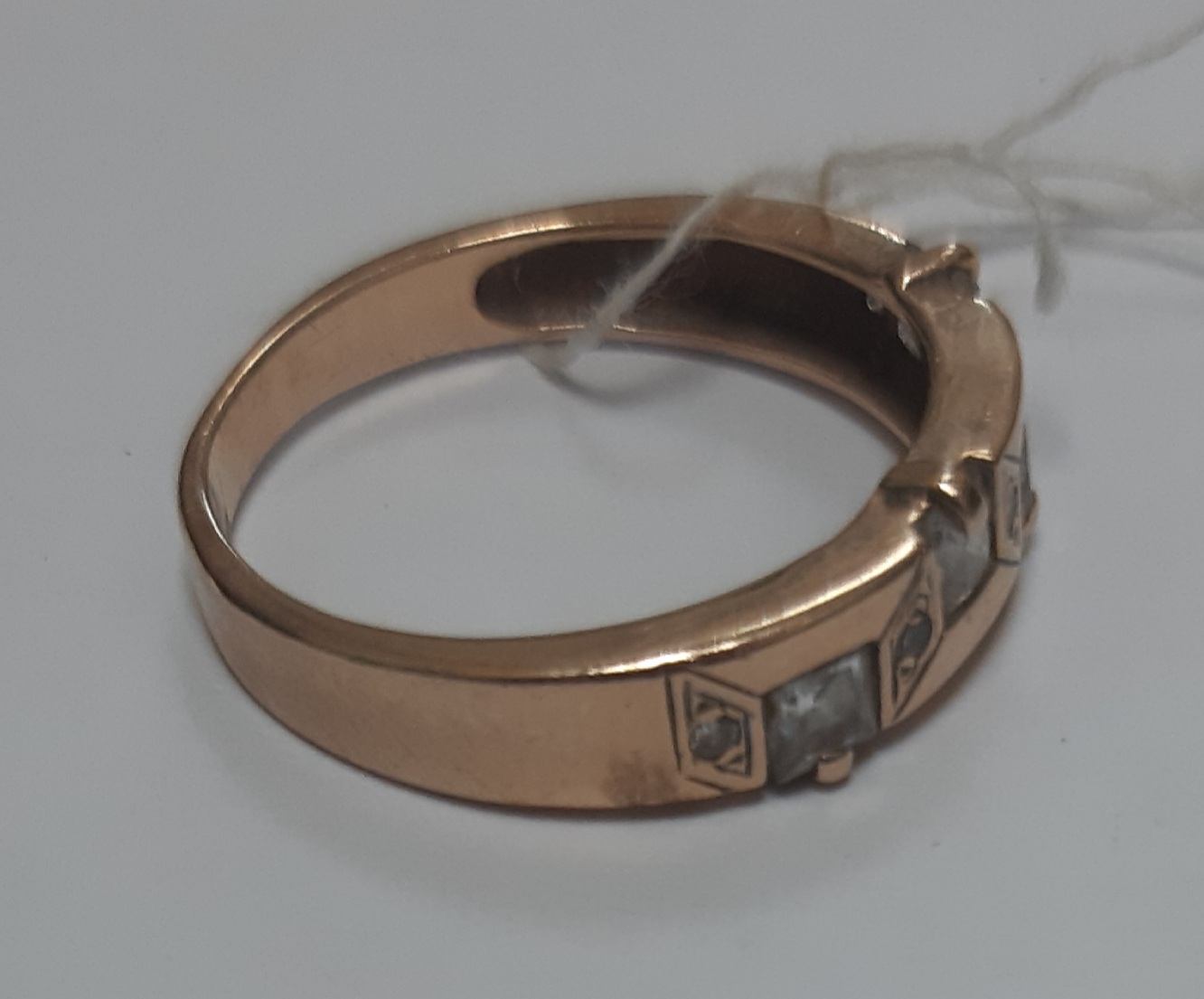 Кольцо из красного золота с цирконием (31384423) 8