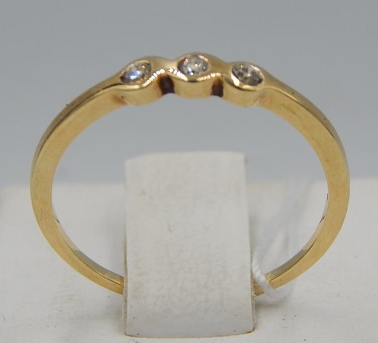 Каблучка з жовтого золота з діамантом (-ми) (31539609)  0