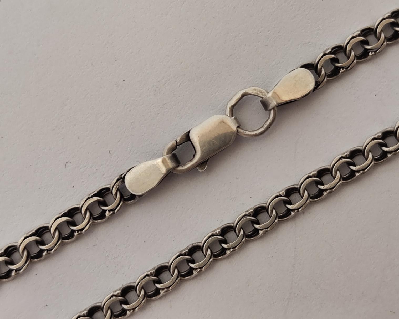 Серебряная цепь с плетением Бисмарк (33732142) 0