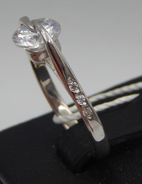 Серебряное кольцо с цирконием (28353546) 3