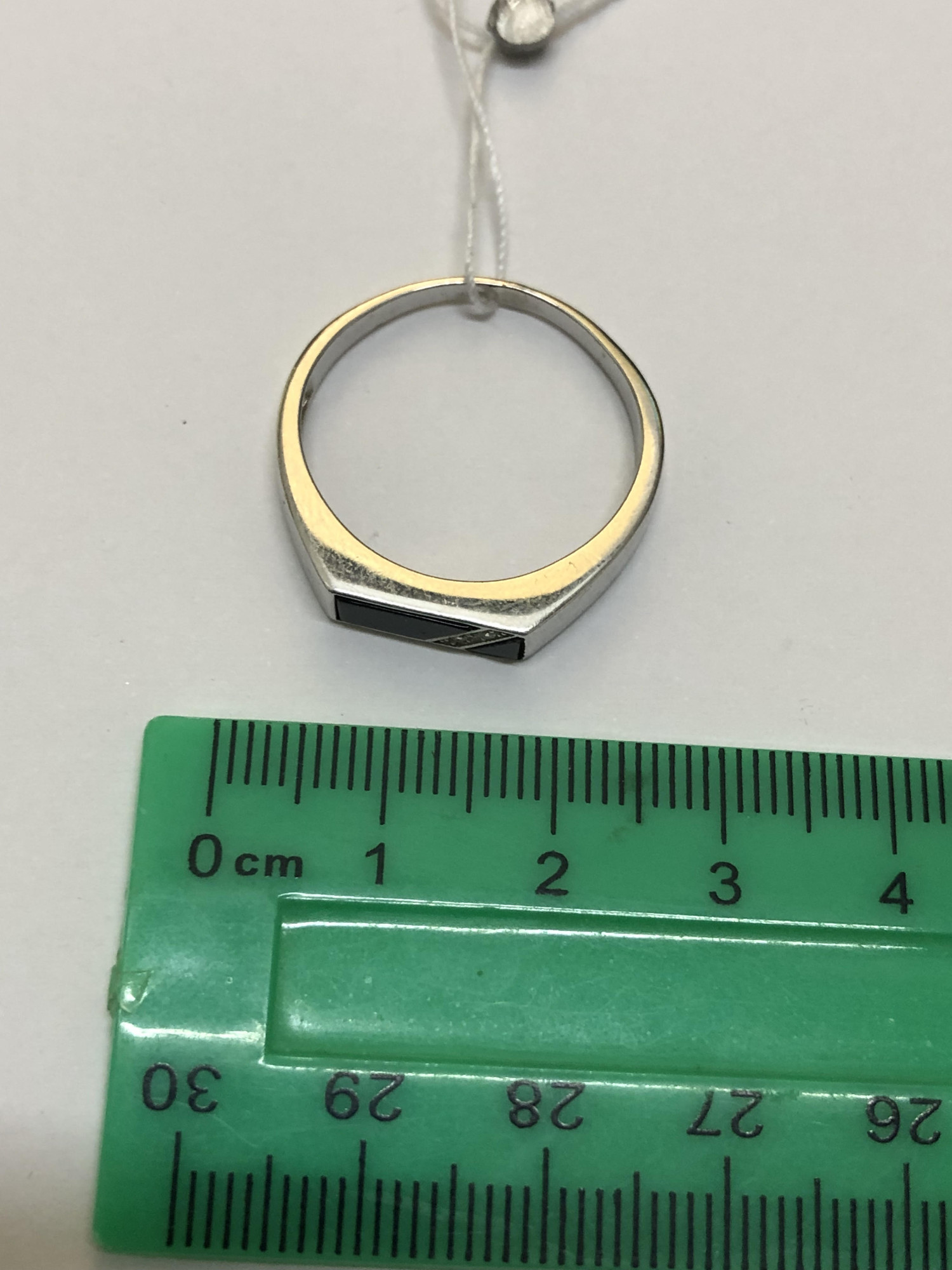 Срібний перстень з оніксом і цирконієм (29171157) 3