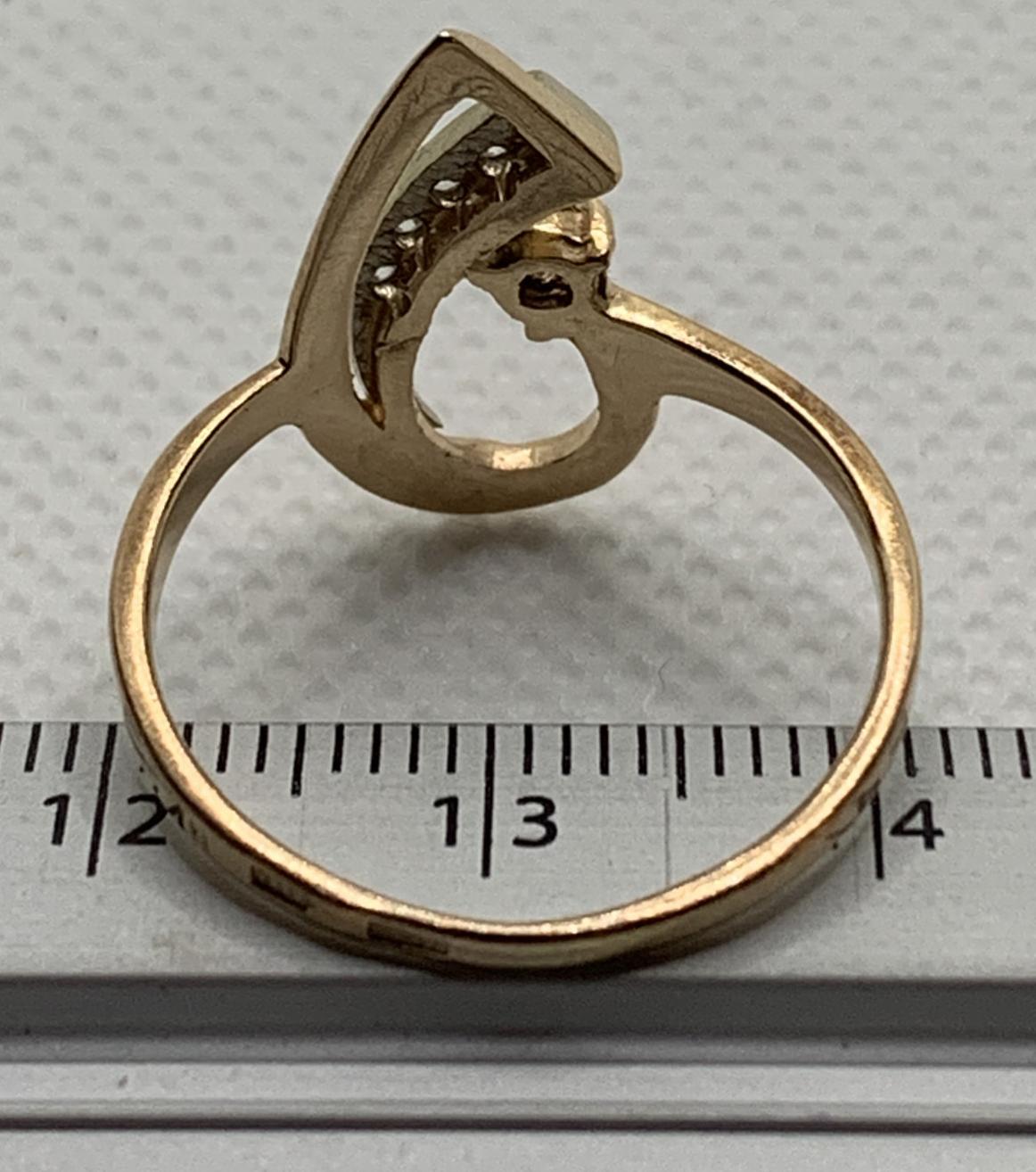 Кольцо из красного и белого золота с цирконием (32577222) 4
