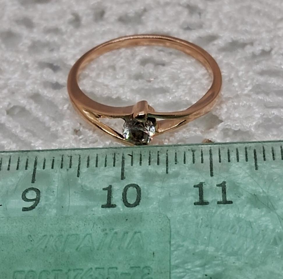 Кольцо из красного золота с цирконием (32880359) 5