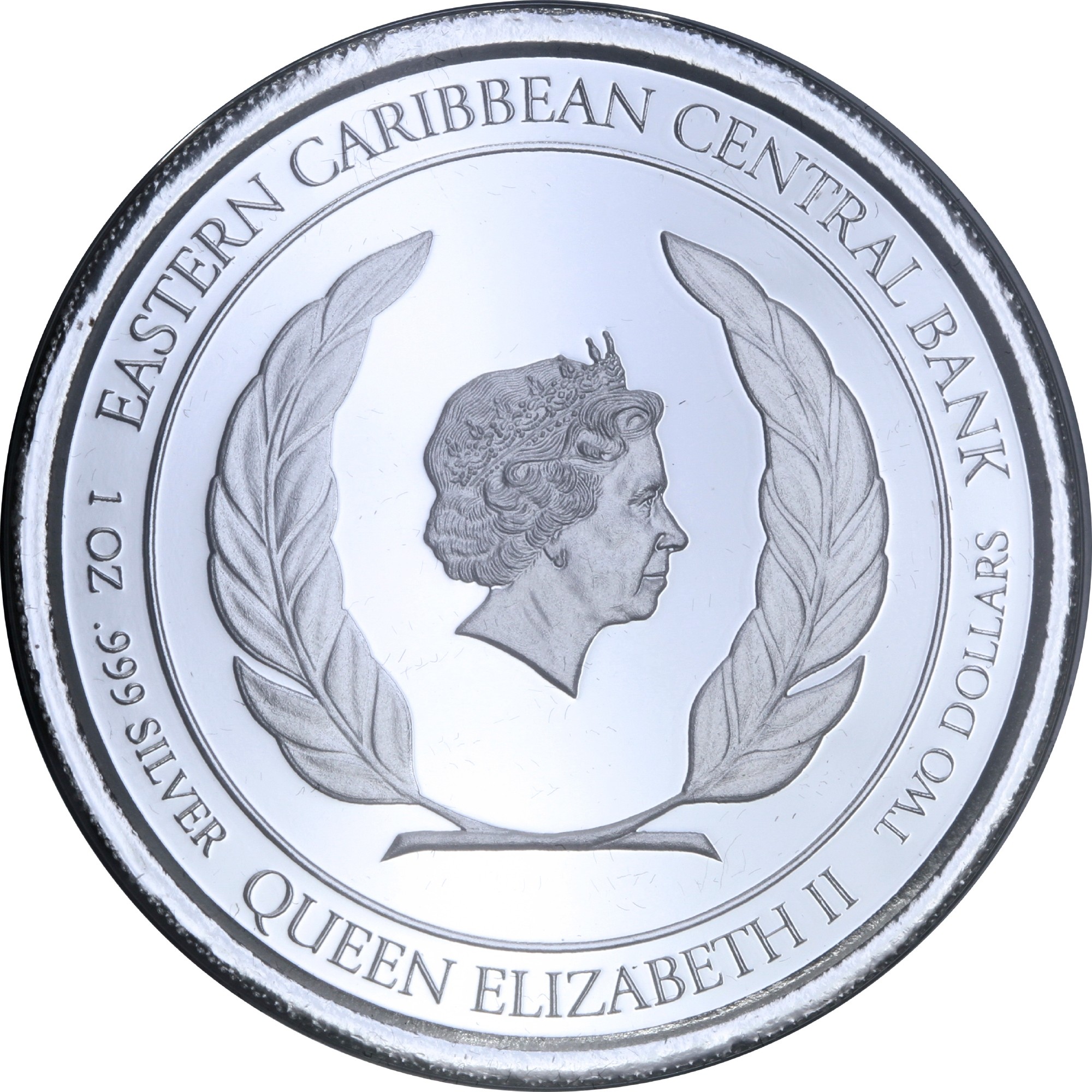 Серебряная монета 1oz Сент-Китс и Невис 2 доллара 2019 Восточные Карибы (29127709 18
