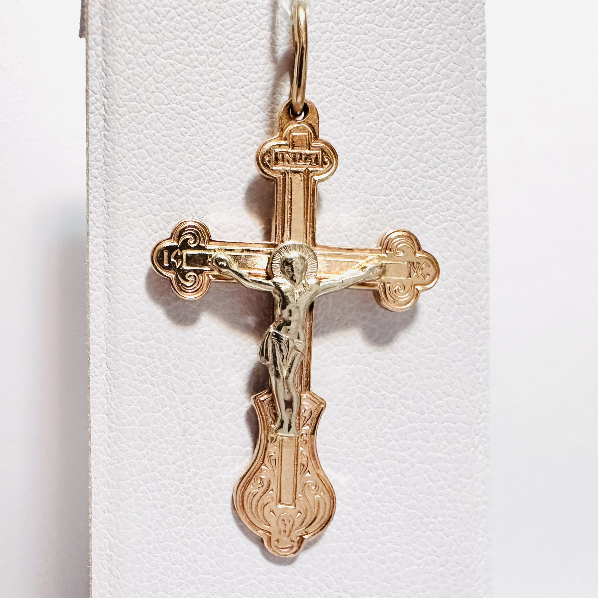 Підвіс-хрест із червоного та білого золота (32816184) 0