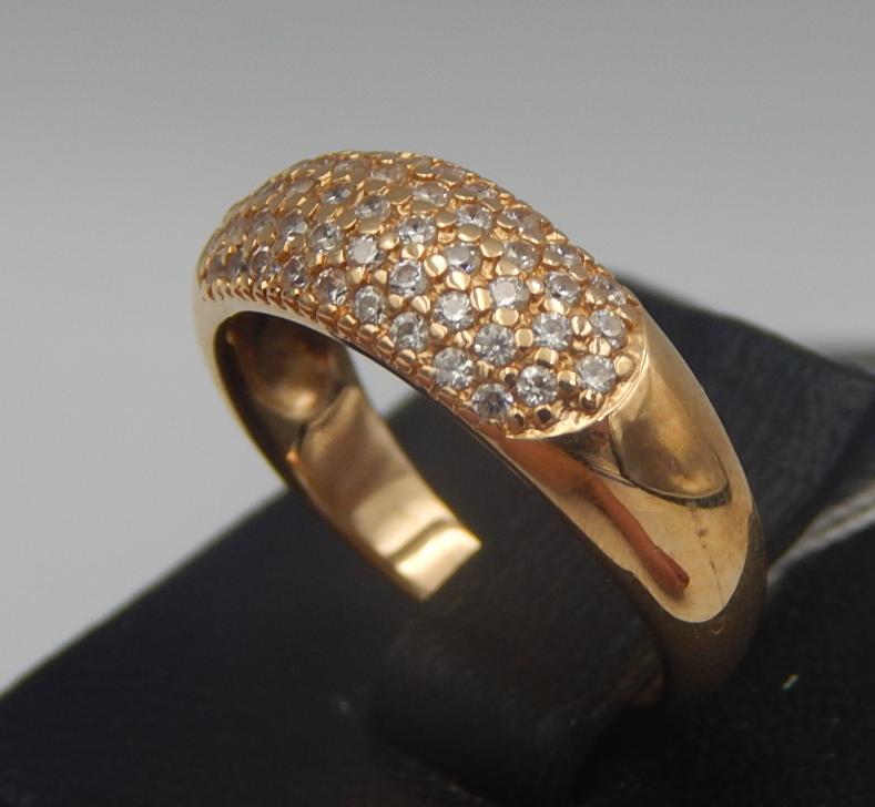Кольцо из красного золота с цирконием (30507601) 1