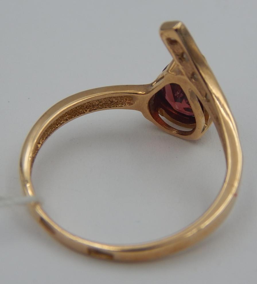 Кольцо из красного золота с гранатом и бриллиантом (-ми) (28237258)  4