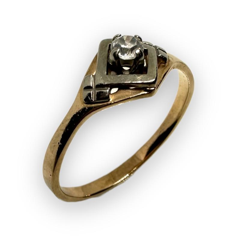 Кольцо из красного и белого золота с цирконием (29861453) 0