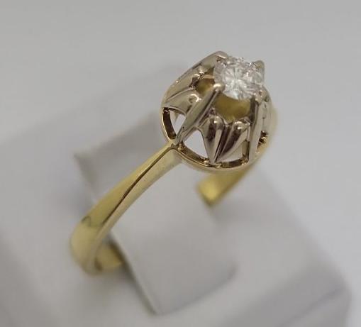 Кольцо из желтого и белого золота с бриллиантом (-ми) (33392907)  3
