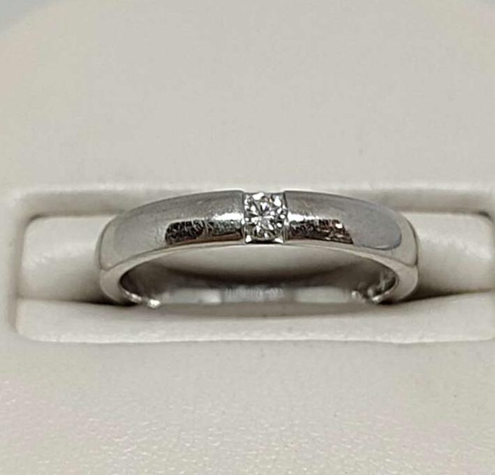 Обручальное кольцо из белого золота с бриллиантом (-ми) (31529839) 1