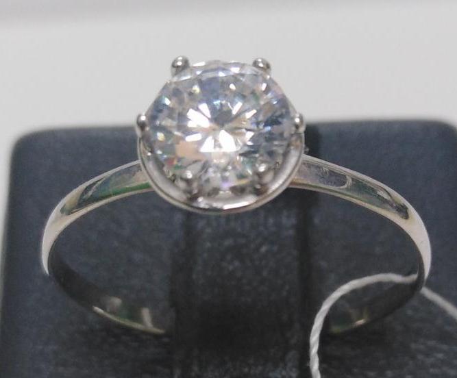 Серебряное кольцо с цирконием (30536136) 0
