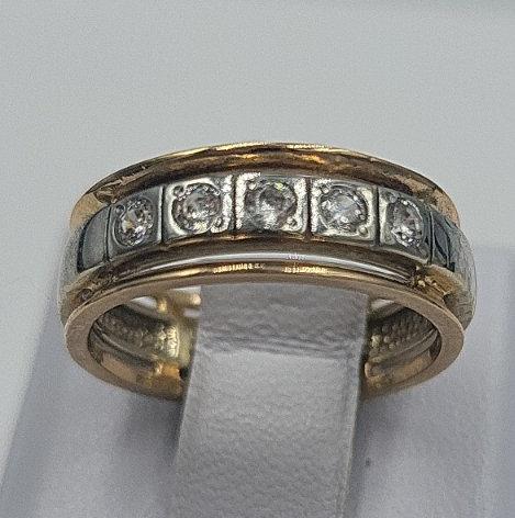 Кольцо из красного и белого золота с цирконием (29874305) 0
