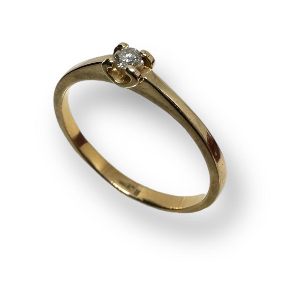 Кольцо из красного золота с бриллиантом (-ми) (30178997) 0