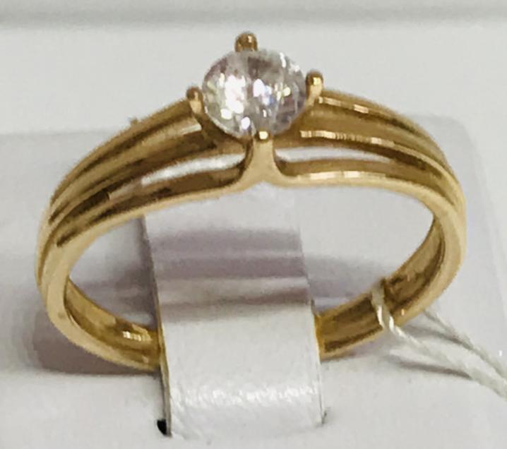 Кольцо из красного золота с цирконием (29127248) 1