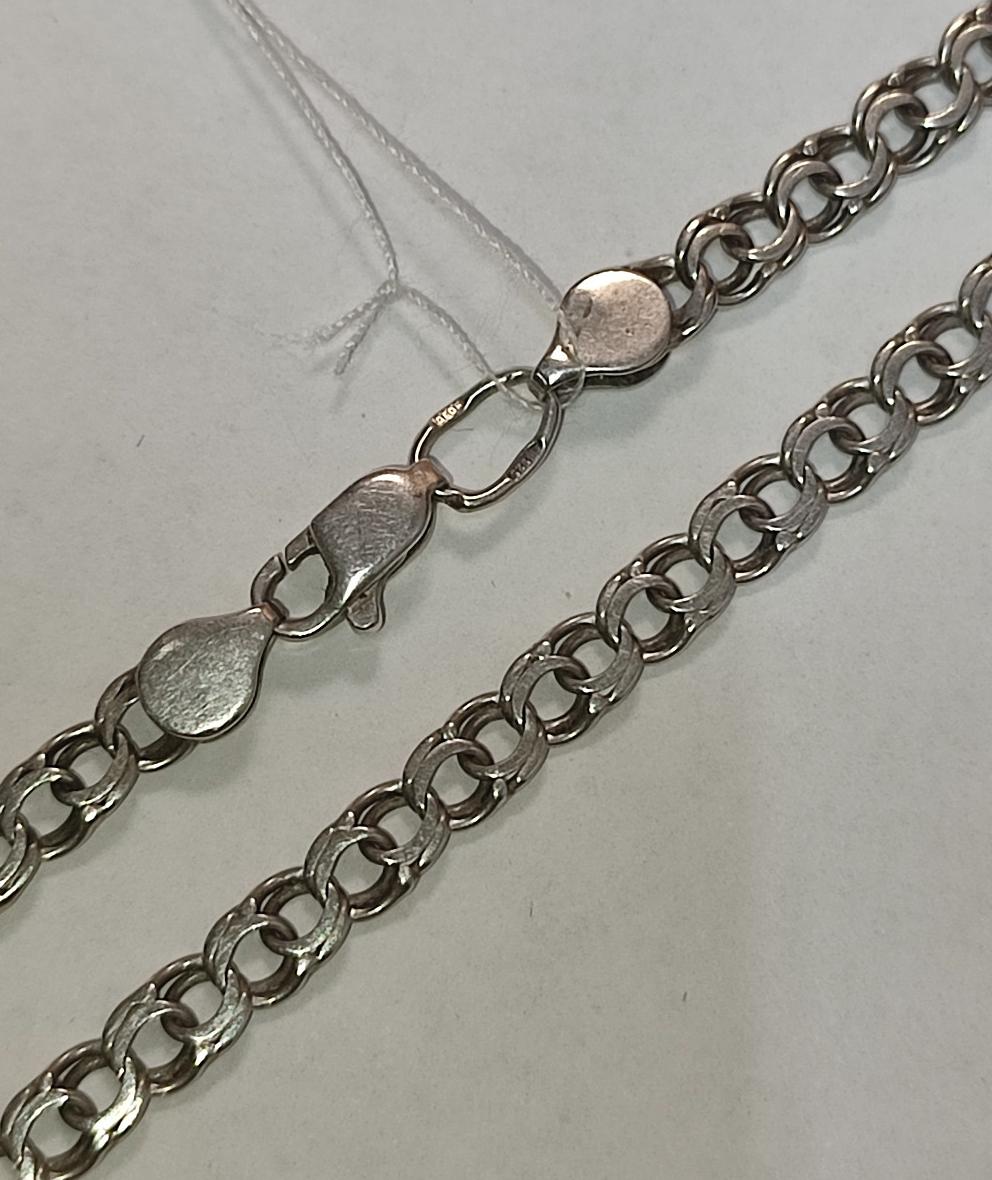 Серебряная цепь с плетением Бисмарк (33430463) 0