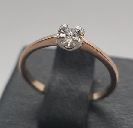 Кольцо из красного и белого золота с бриллиантом (-ми) (33210915) 0