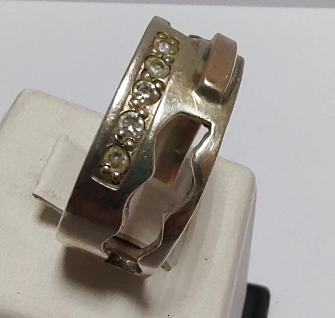 Серебряное кольцо с позолотой и цирконием (33669525) 1