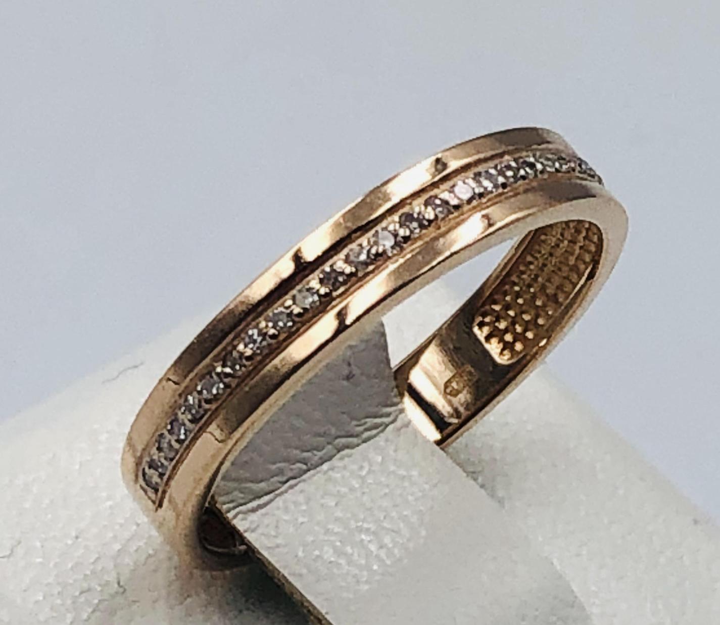 Обручальное кольцо из красного золота с бриллиантом (-ми) (33616156)  0