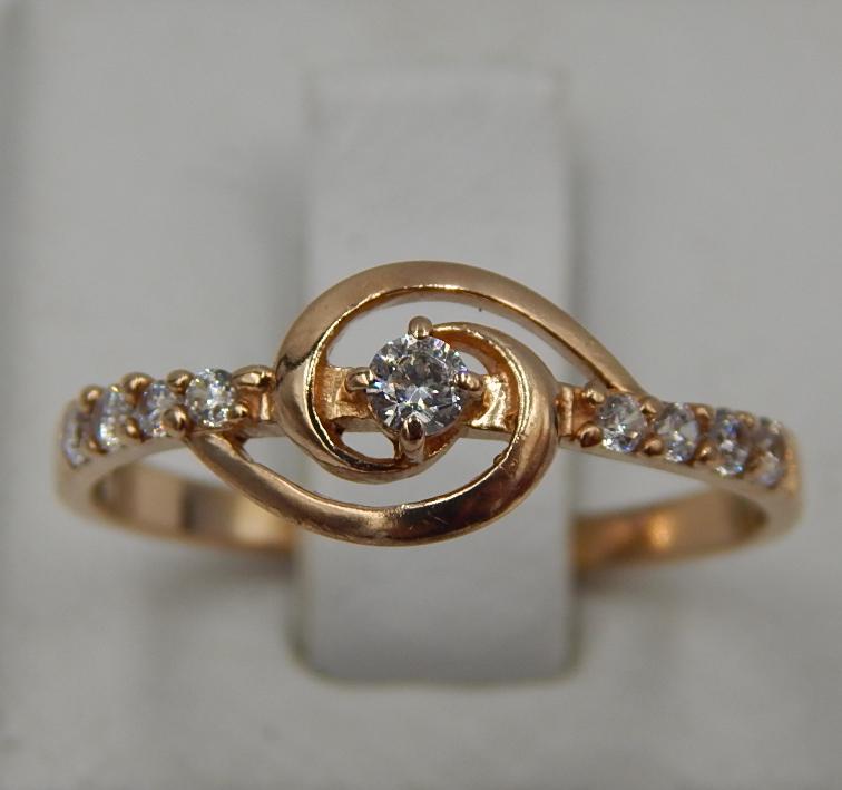 Кольцо из красного золота с цирконием (32430562) 0