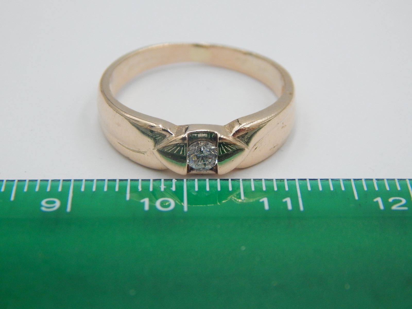 Кольцо из красного золота с бриллиантом (-ми) (30719264) 5