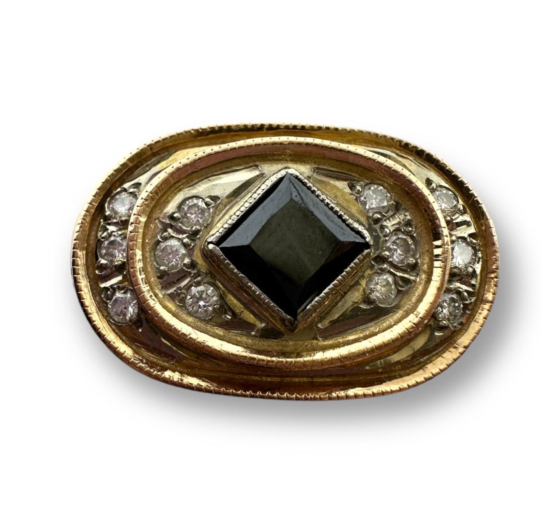 Перстень из красного и белого золота с цирконием и бриллиантом (-ми) (30322482) 3