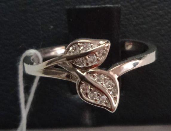 Серебряное кольцо с цирконием (29090208) 0