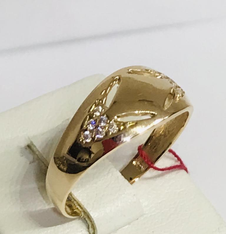 Кольцо из красного золота с цирконием (30256401) 0