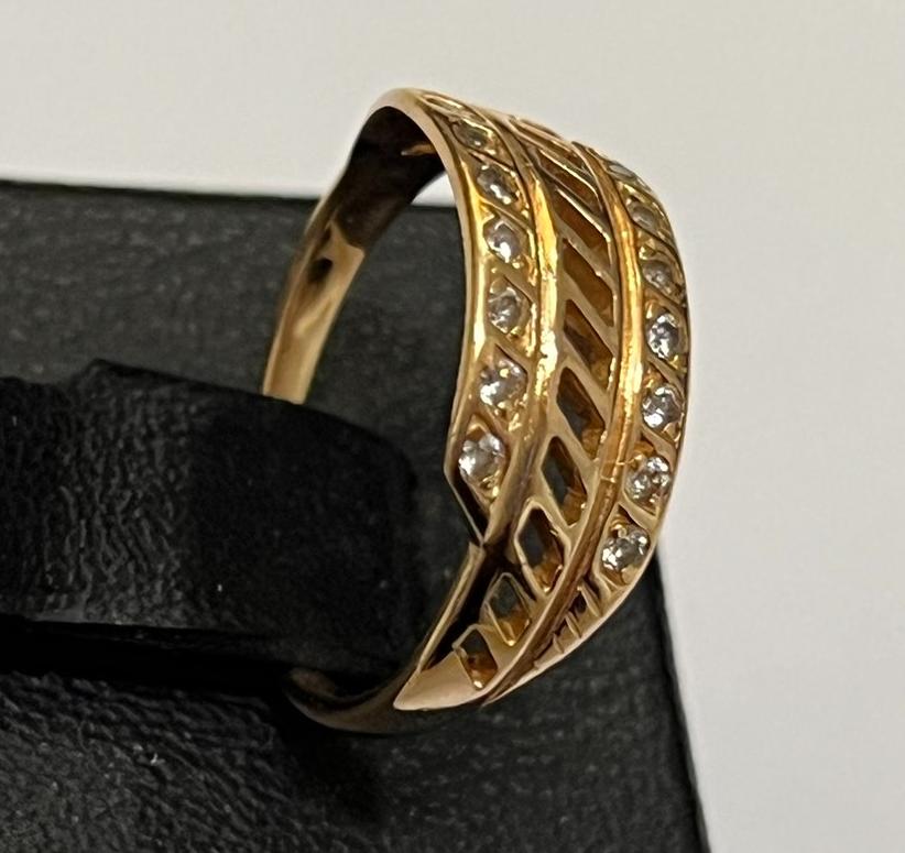 Кольцо из красного золота с цирконием (33064230)  1