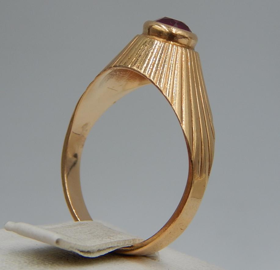 Кольцо из красного золота с цирконием (24886077) 5