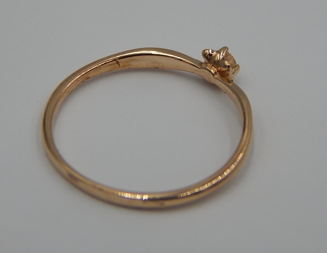 Кольцо из красного золота с бриллиантом (-ми) (30715292) 3