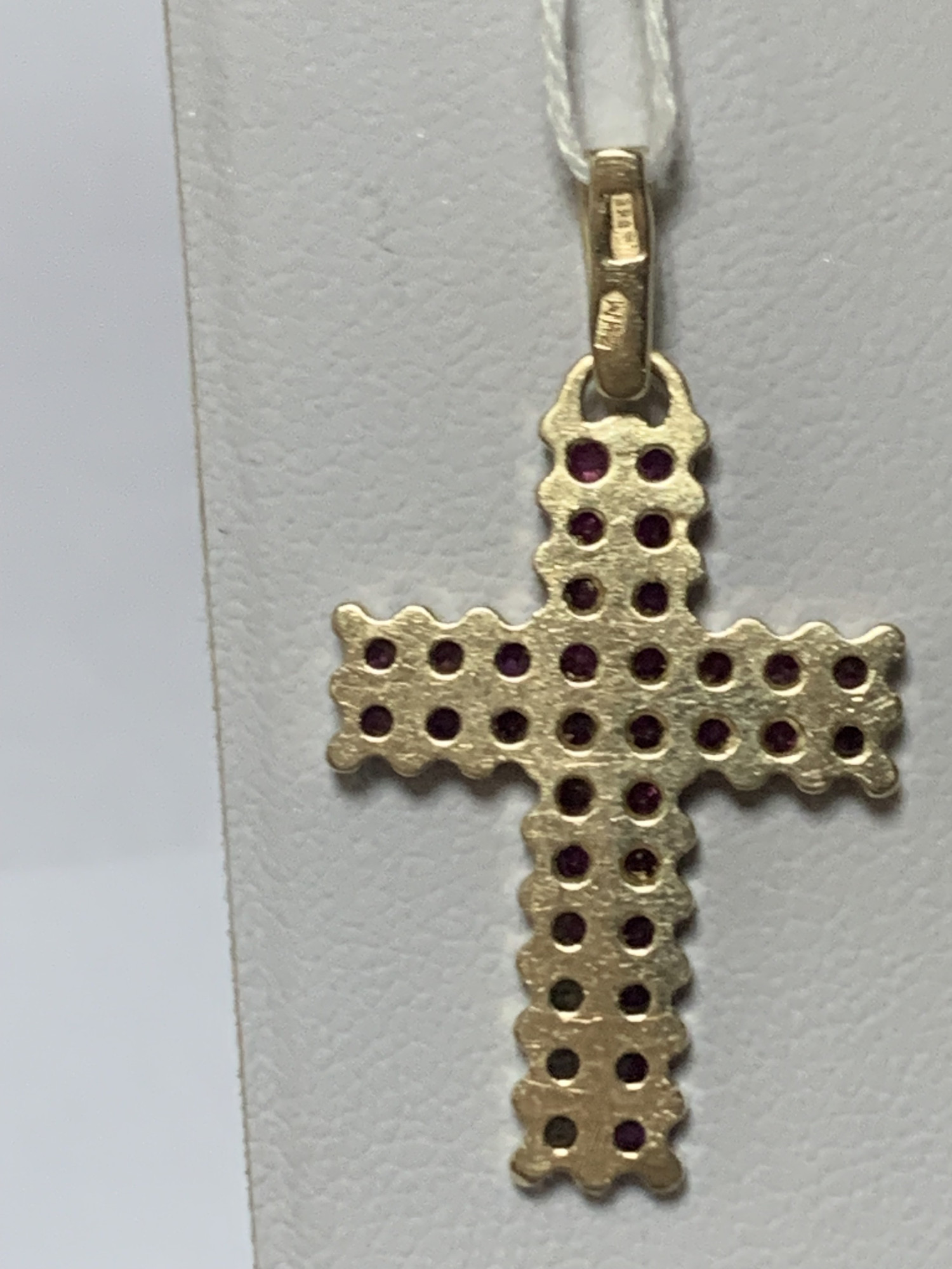 Підвіс-хрест з жовтого золота з цирконієм (31958251) 1