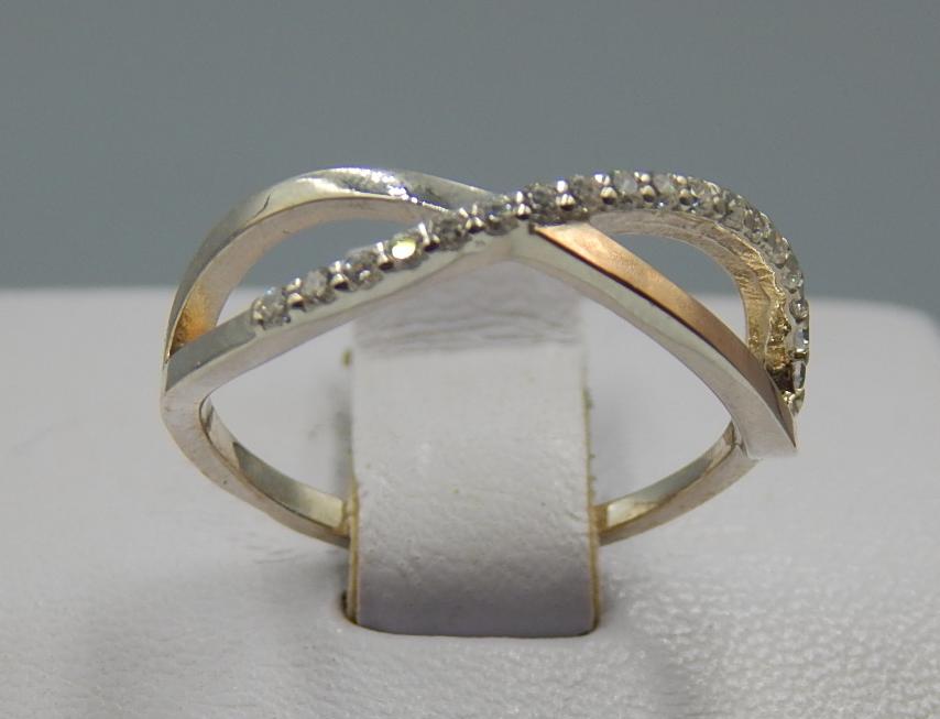 Серебряное кольцо с позолотой и цирконием (32317580) 0