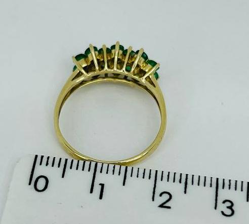 Кольцо из желтого золота с изумрудом и бриллиантом (-ми) (32091901) 2