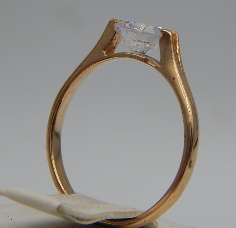 Кольцо из красного золота с цирконием (29062294) 5