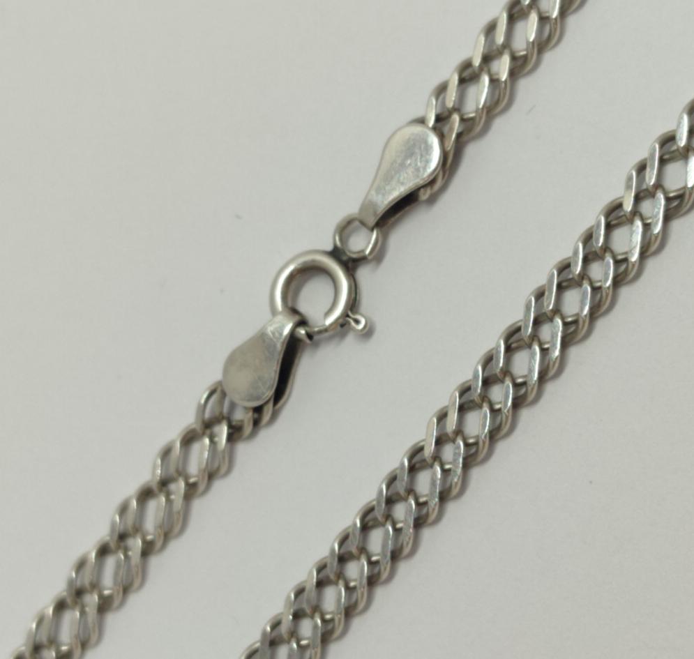 Серебряная цепь с плетением Двойной ромб (33755468) 0