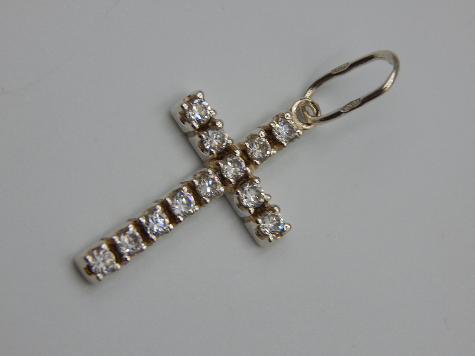 Срібний підвіс-хрест із цирконієм (32565929) 1