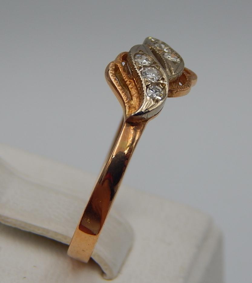 Кольцо из красного и белого золота с бриллиантом (-ми) (30666625) 3