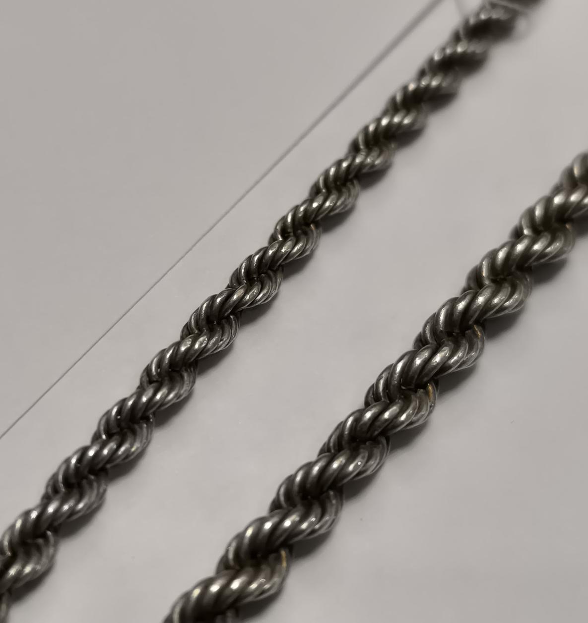 Срібний ланцюг з плетінням Мотузочок (33794149) 2