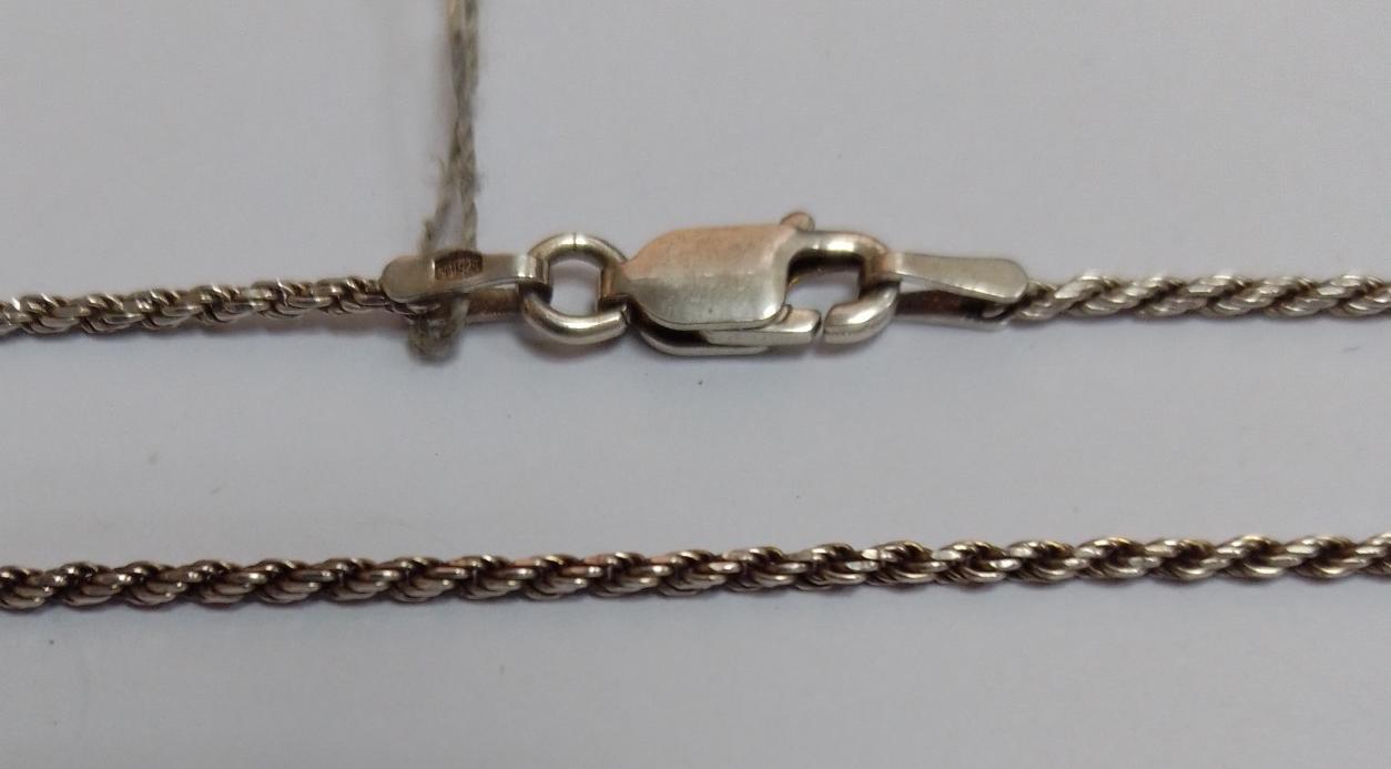Серебряная цепь с плетением Веревочка (30515546) 0