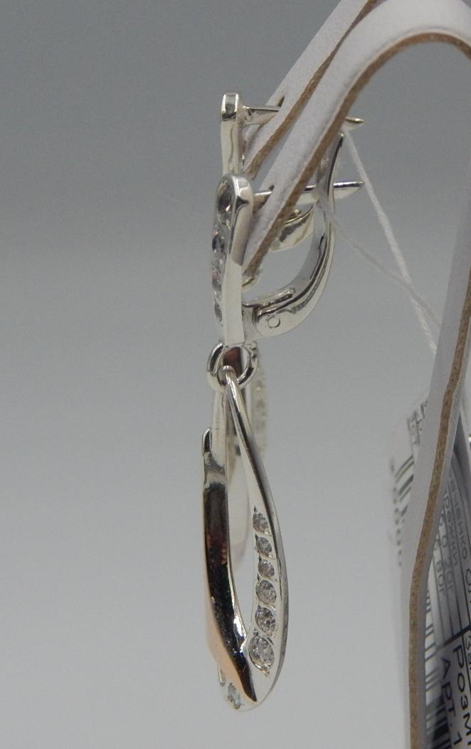 Серебряные серьги с позолотой и цирконием (32292930) 2