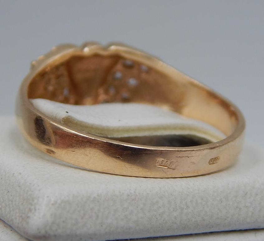 Кольцо из красного золота с цирконием (29879751) 6