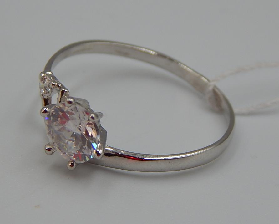 Серебряное кольцо с цирконием (30667518) 3