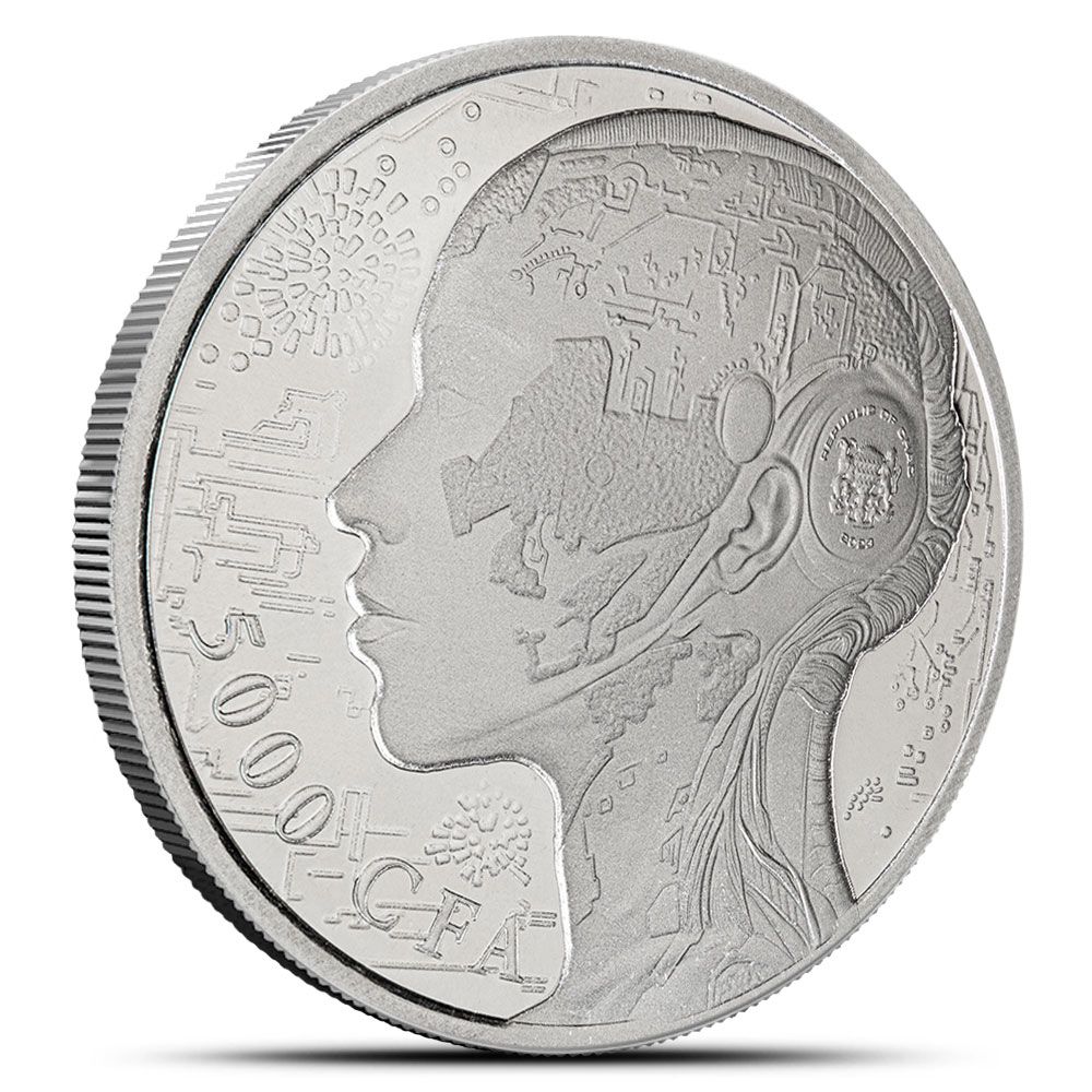 Срібна монета 1oz Штучний Інтелект 5000 франків КФА 2023 Чад (32935153) 5