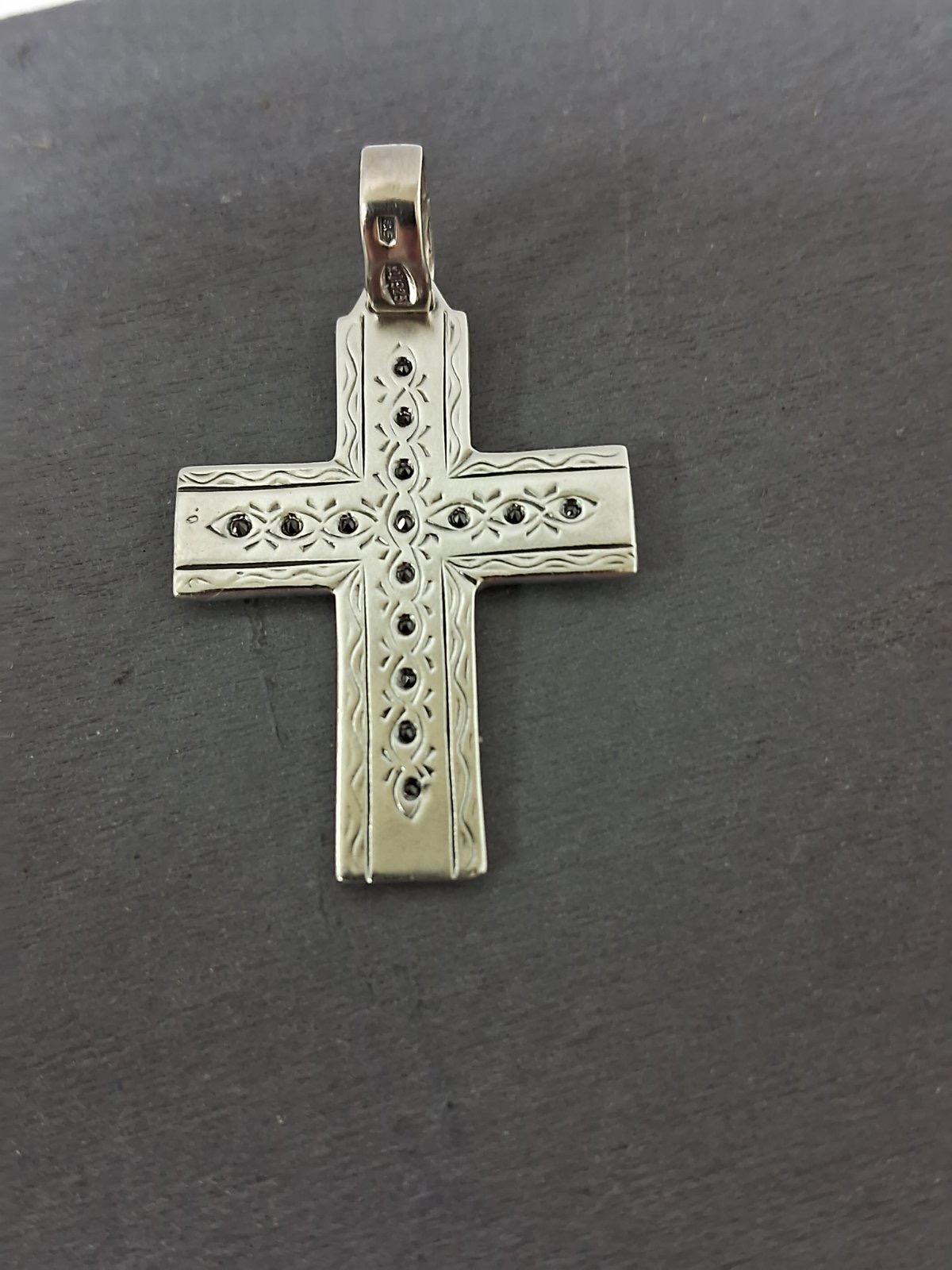 Срібний підвіс-хрест з цирконієм (32075359) 5