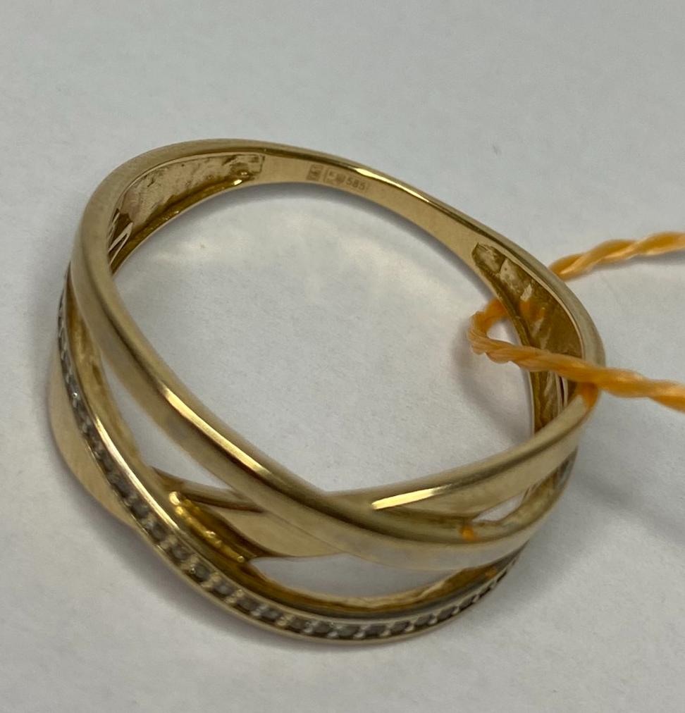 Кольцо из красного золота с цирконием (33213057)  3