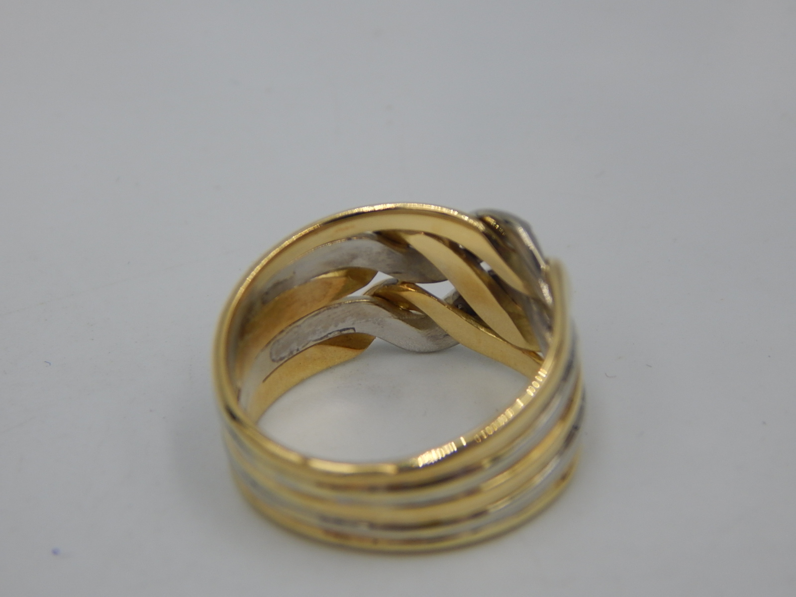 Кольцо из желтого и белого золота с бриллиантом (-ми) (31168876) 4