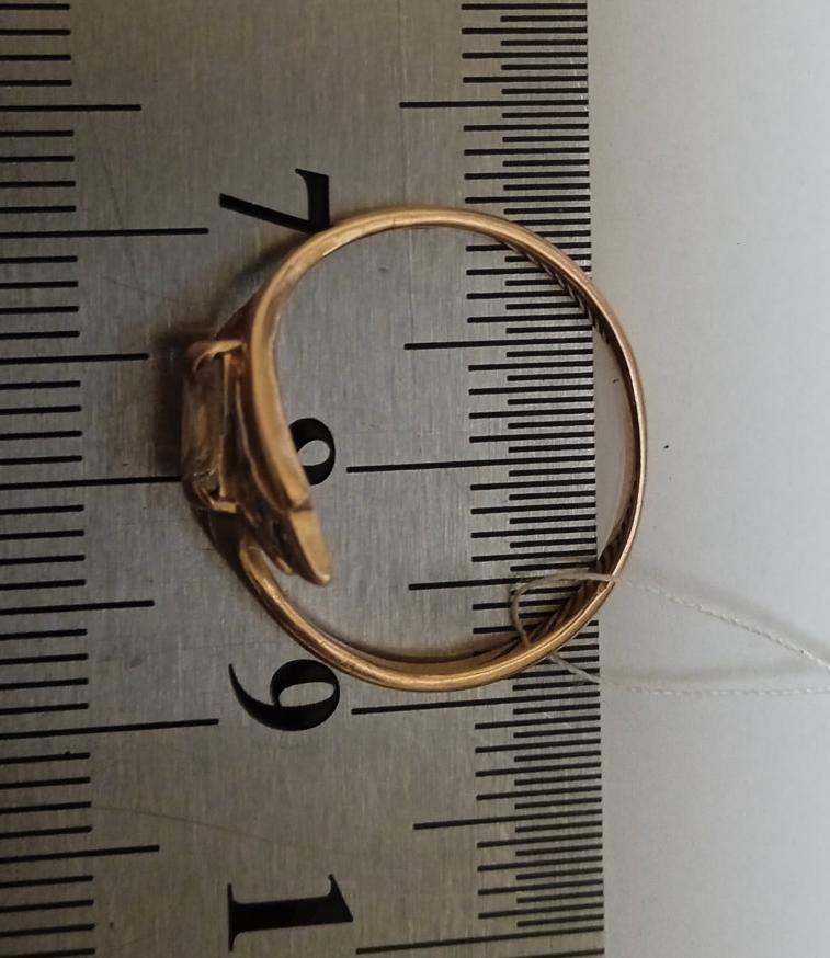 Кольцо из красного золота с цирконием (32733372) 2