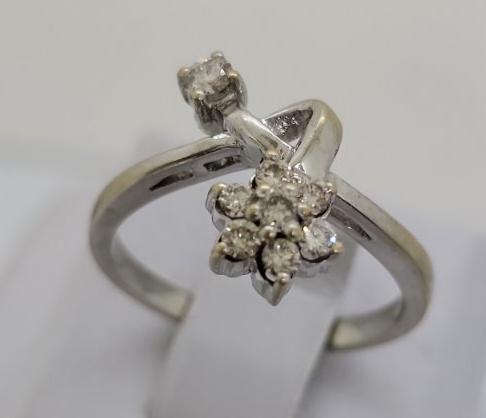 Кольцо из белого золота с бриллиантом (-ми) (33535785) 1