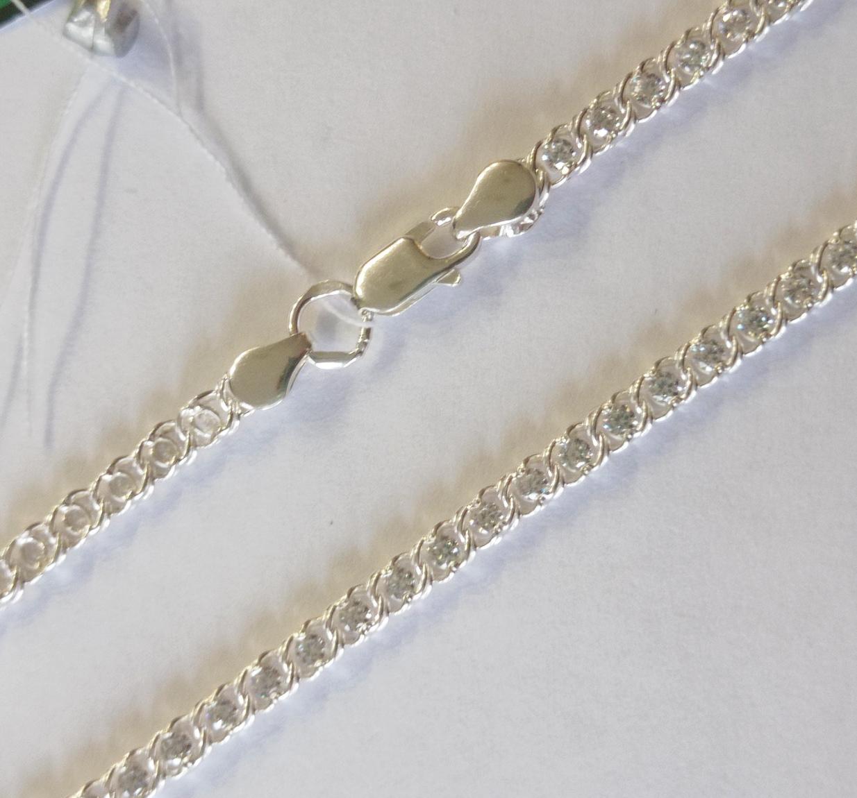 Серебряная цепь с плетением Бисмарк (31401184) 0